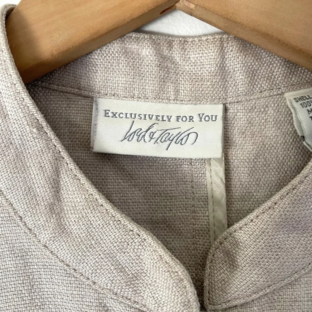 Vintage Lord & Taylor Linen Vest Sz 4 Minimalist Capsule Quiet Luxury Neutral
